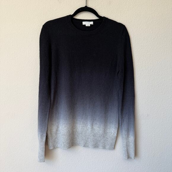 Christopher Fischer Black Gray Cashmere Dip Dye Raglan Sweater Size M - Picture 2 of 5
